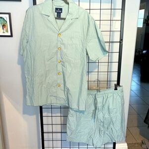 Men’s Stafford Mint Green Lightweight Sleepwear Set EUC